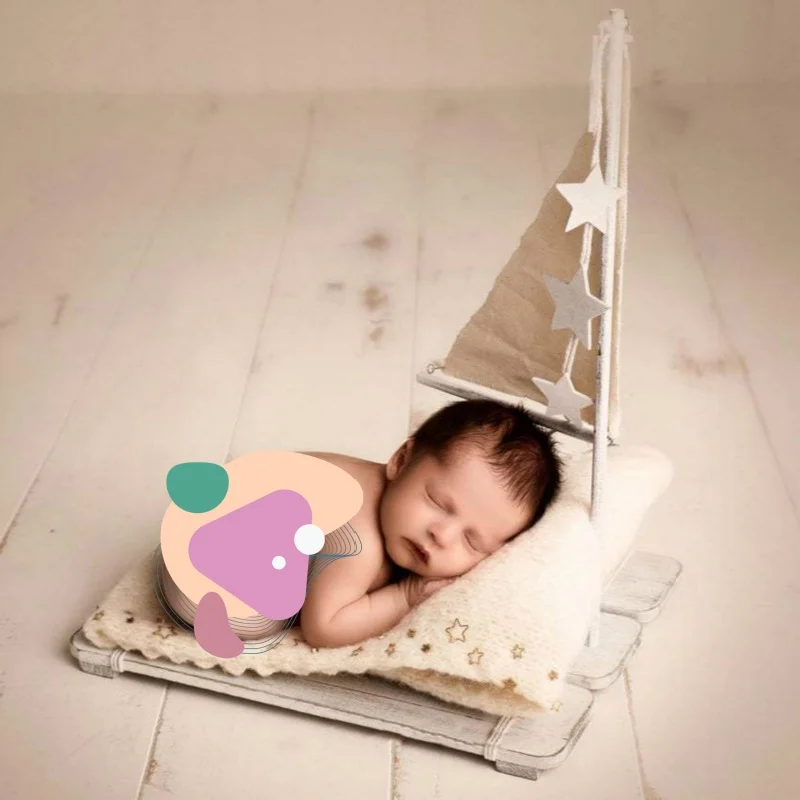 Do Old Sailboat Shooting Container Baby Posing Props White Wodden Boat Newborn Photography Props Photography Furniture