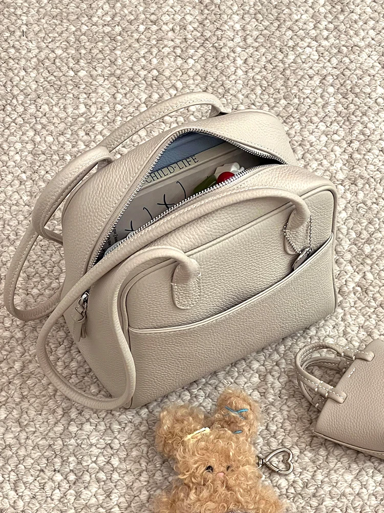 

Кожаная сумка-тоут Cloud Ash, женская, новая коллекция 2026, люксовая, изысканная, высококачественная, сумка-боулинг на плечо, в британском стиле, из полиэстера