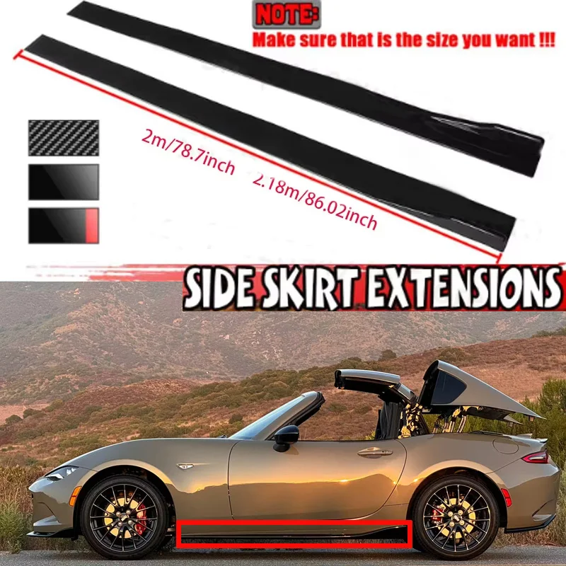 

FOR Mazda MX5 2M Car Side Skirt Extension Plate Lip Separator Bumper 2.18M Racing Side Spoiler