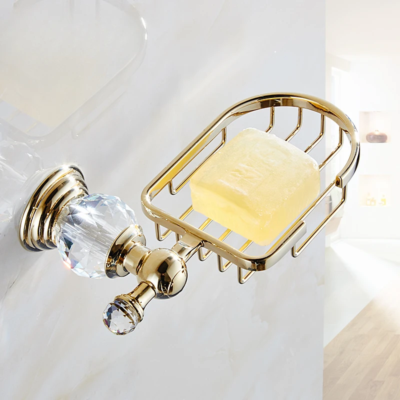 

Посуда для мыла без сверления, посуда для мытья с кристаллами, Европейский поднос для моющего средства для ванной комнаты, роскошная практичная Подвеска для ванной