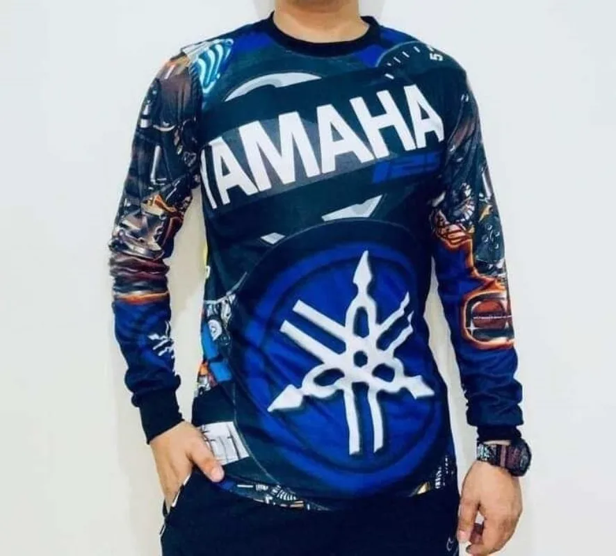 

Summer Hot Selling Yamaha Fashion Print Round Neck Long Sleeved T-shirt, Men's Women's Trendy Casual Motorcycle Riding Clothes