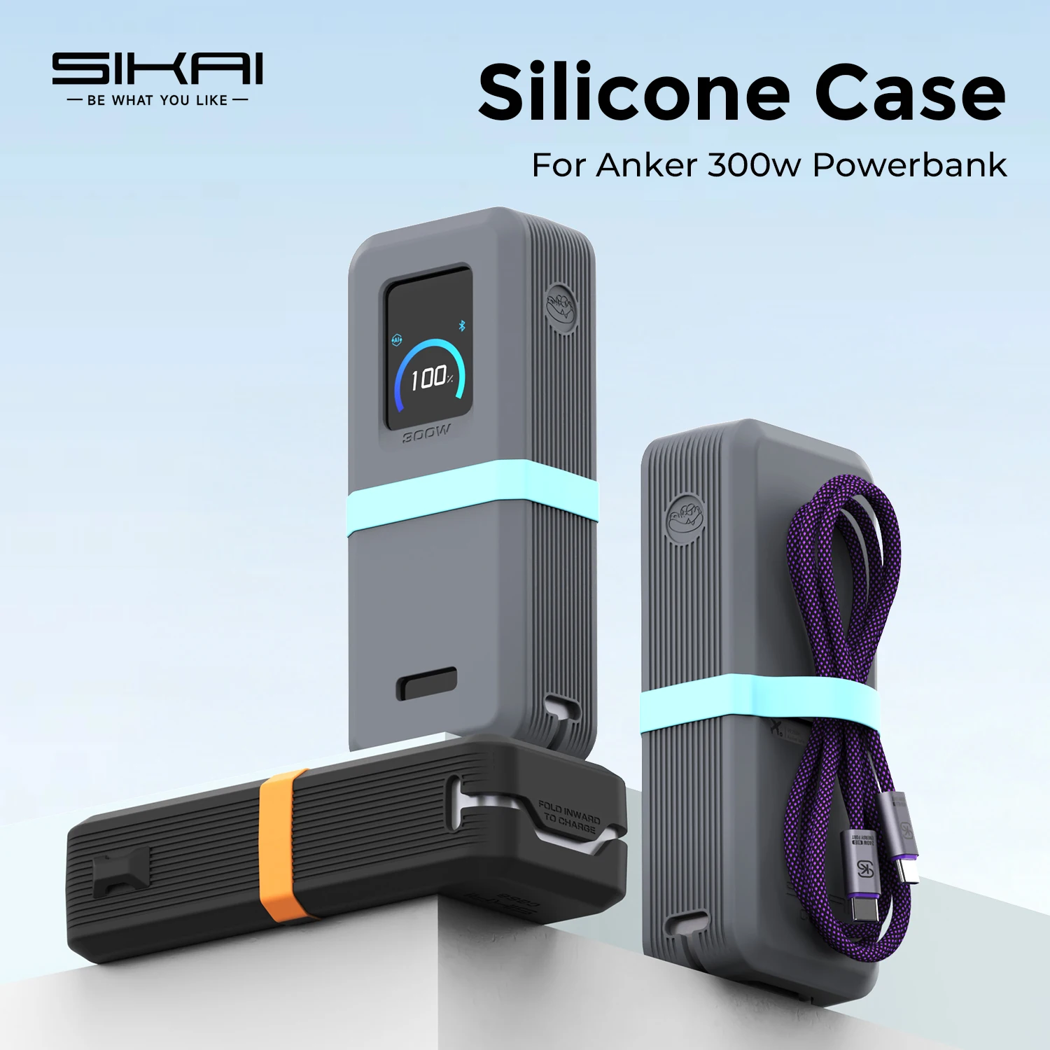 SIKAI Silicone Case for Anker 300w Powerbank Shockproof Cover with Precise Cutouts