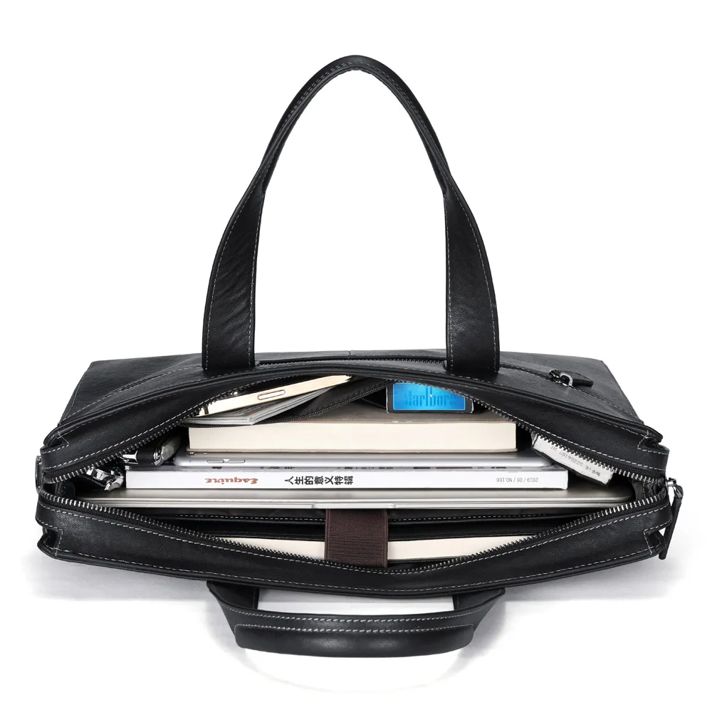 New Genuine Messenger Luxury Leather Briefcases Men Handbag Business Cowhide Briefcase Travel Office High-end Men's Shoulder Bag