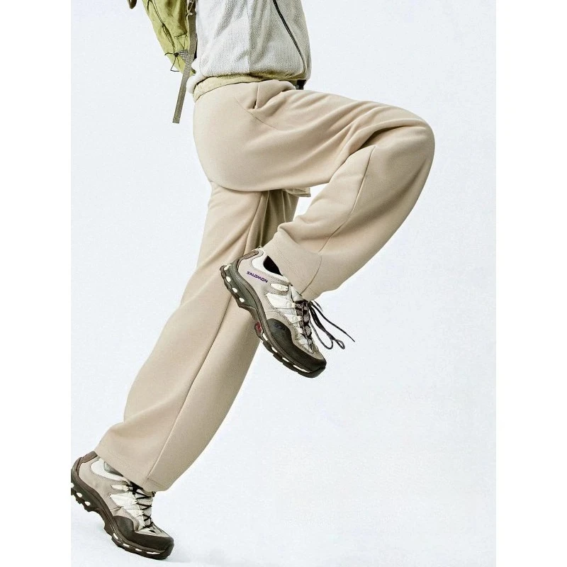 

Autumn New Arrival Men's Lycra® Straight-leg Loose Fit Solid Color Casual Pants 72% cotton breathable sweat-wicking daily pants