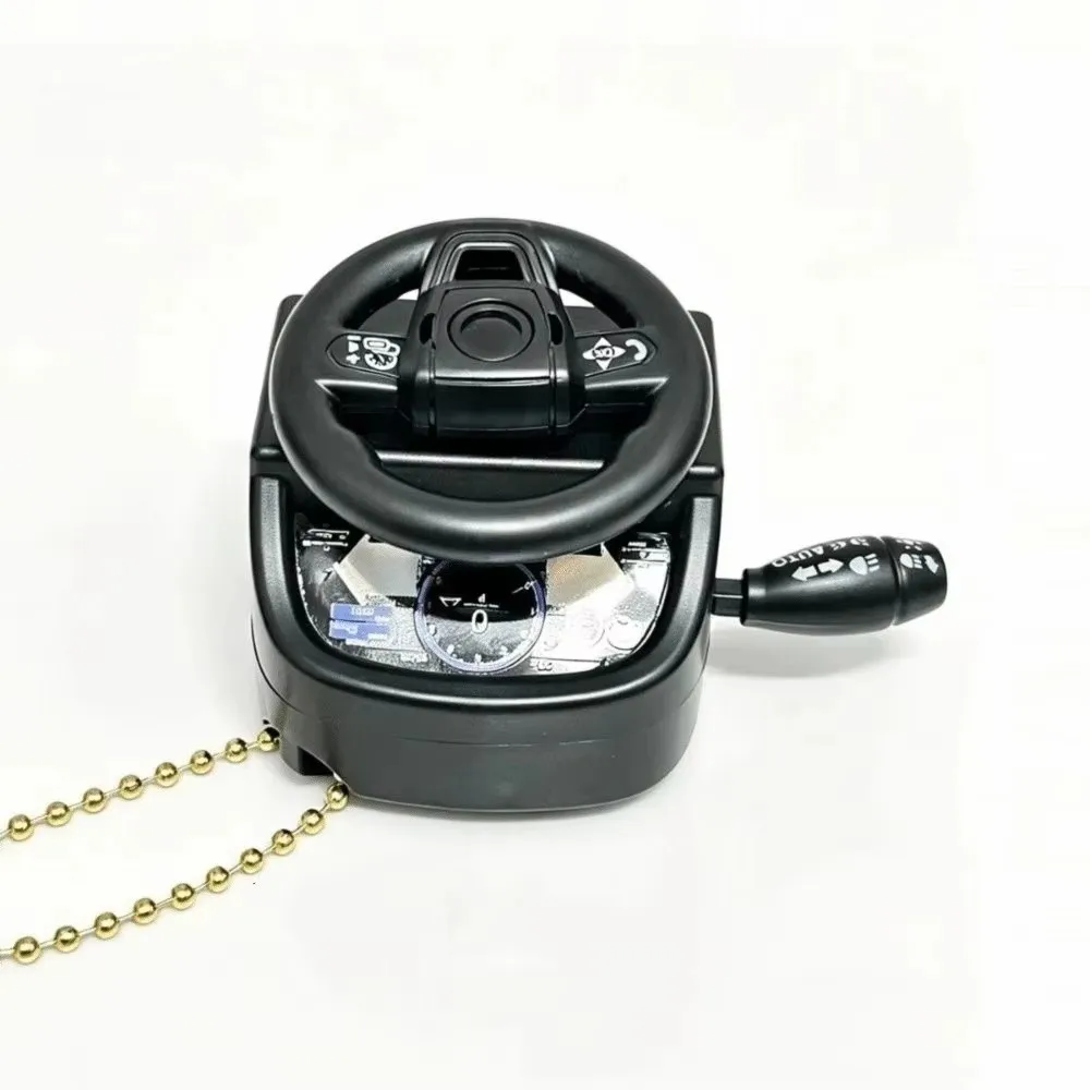 Simulated Steering Wheel Mini Fidget Keychain Rotatable Illuminated Anti-Stress Creative Funny Handbag Charm For Stress Relief
