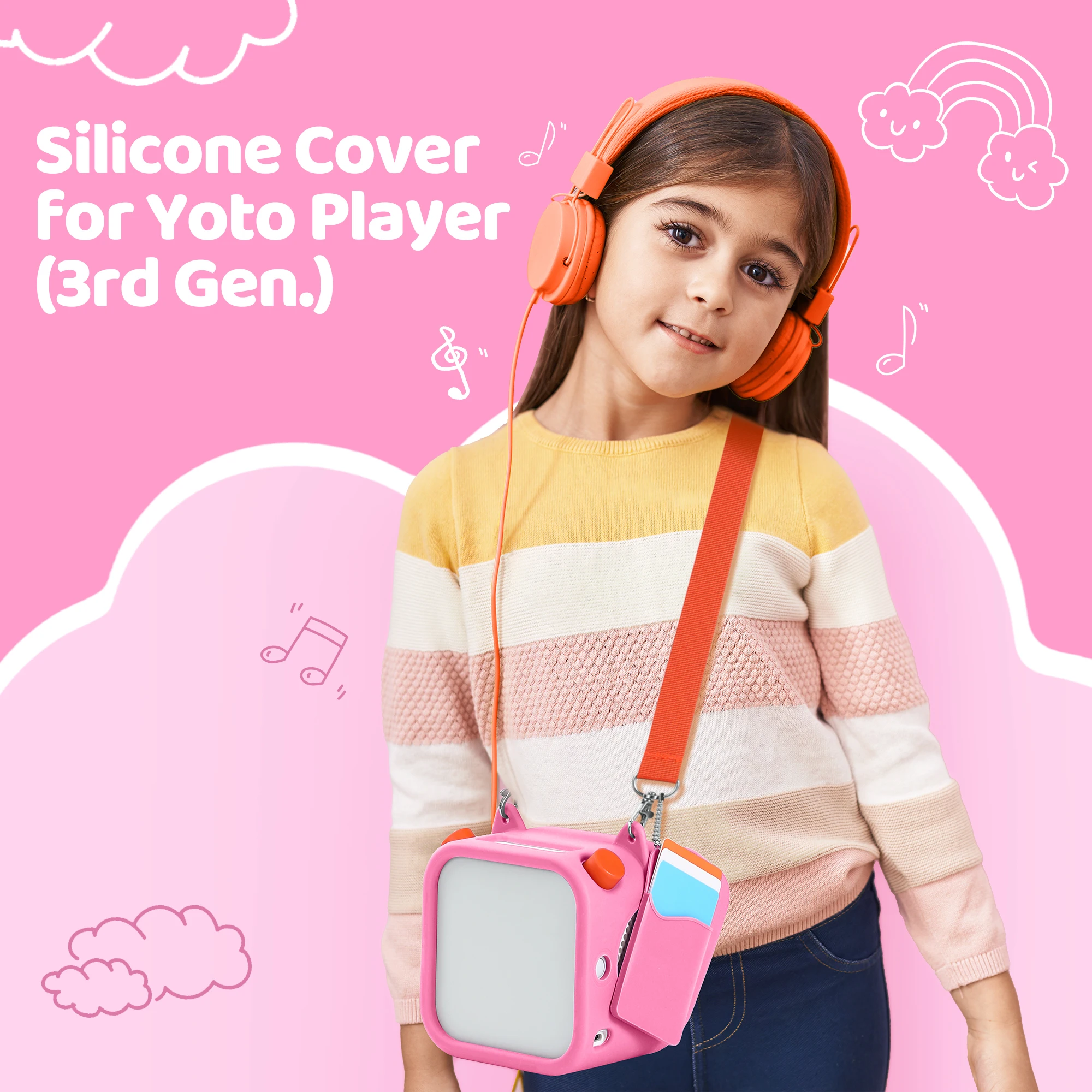 Silicone Protective Cover for Yoto Player (3rd Gen3.) Shock-proof Cover Kids Player Durable Case for Audio Player