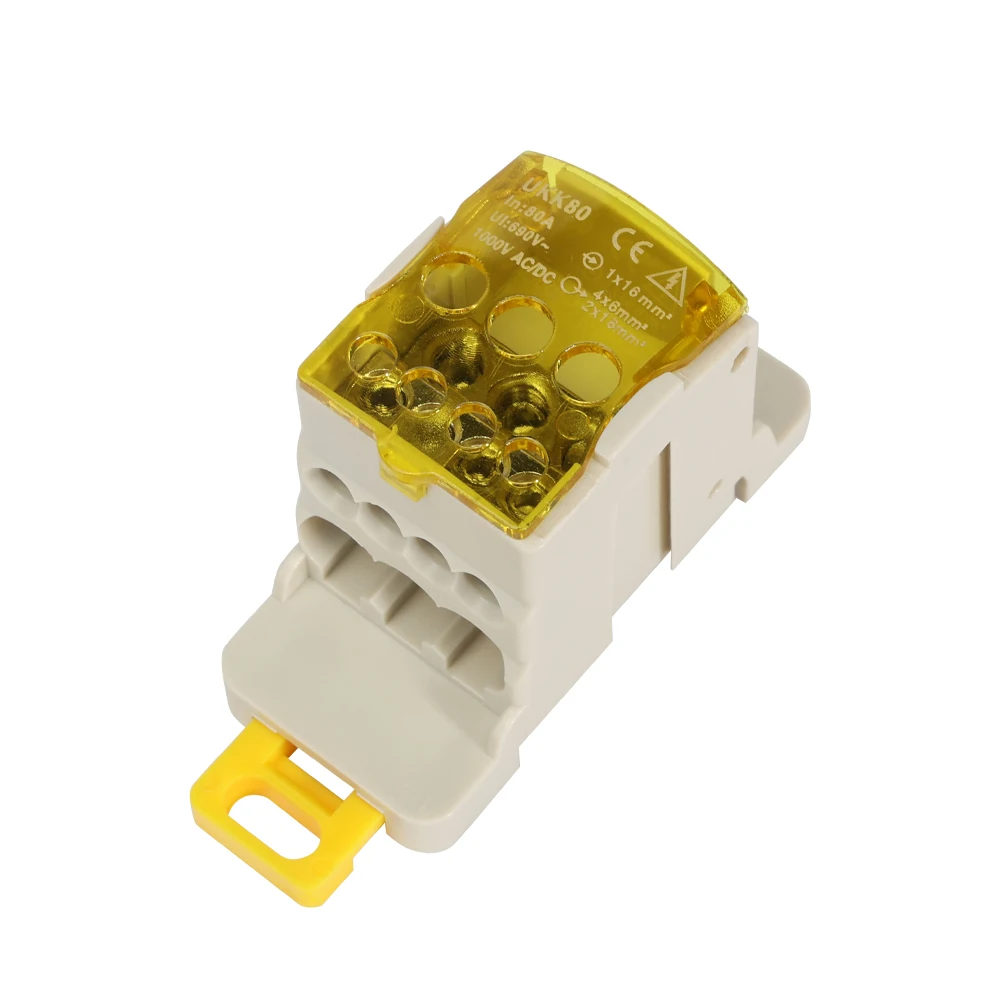 UKK Verdeelkast 80A 125A 160A 1 In Meerdere Uitgangen Elektrische Draadverbindingskast S DIN-rail Klemmenblok Stroom PlI