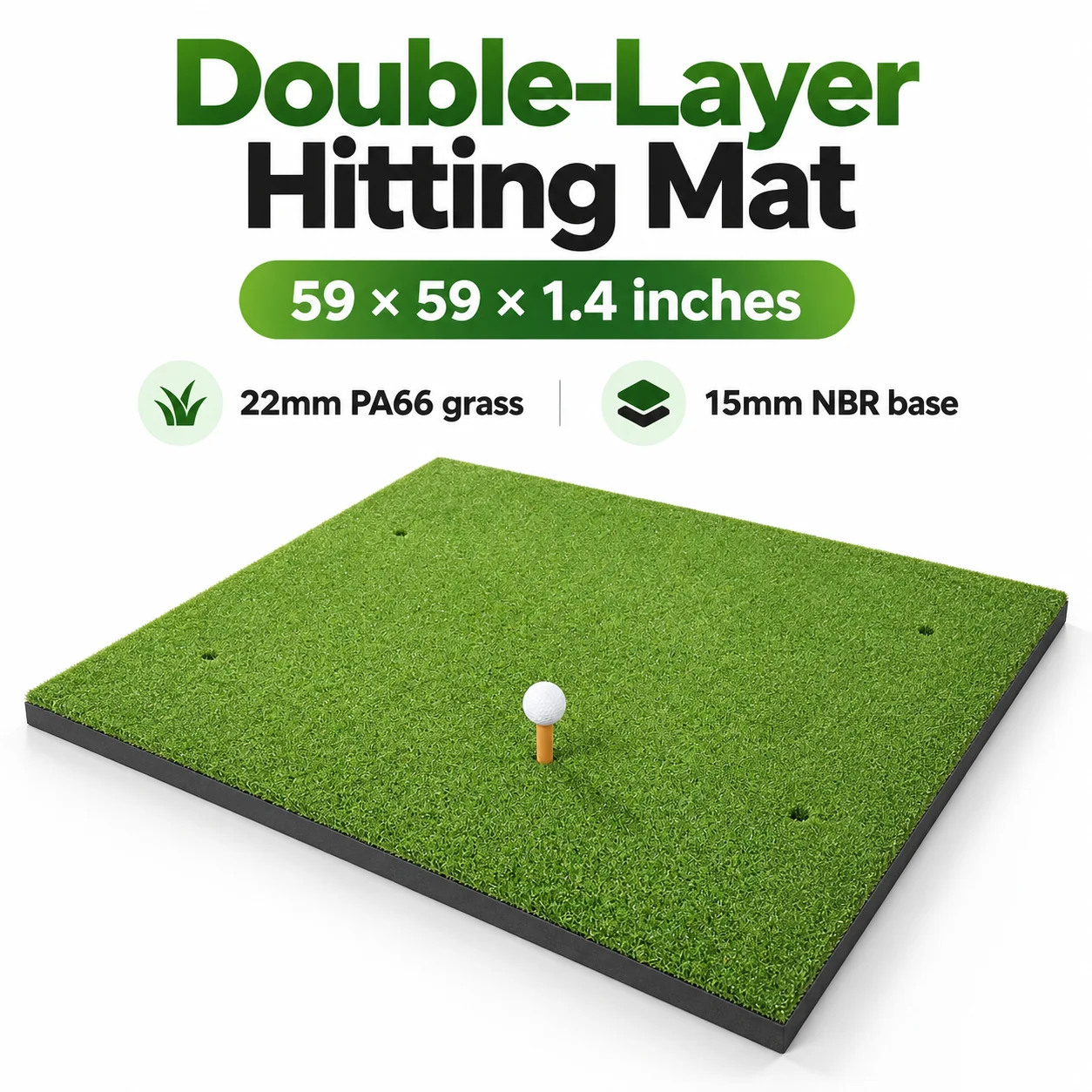 Custom Golf Hitting Mat with Putting Green Durable Outdoor Swing Practice Pad Non-Slip Golf Swing Training Mat