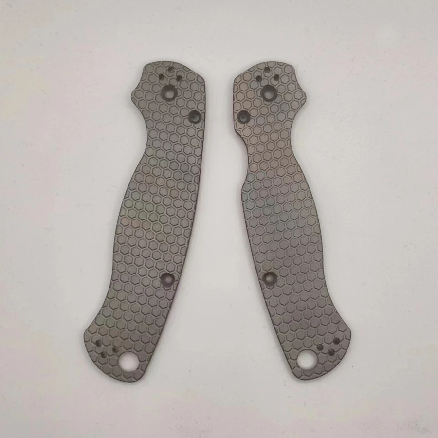 1 Pair Custom Made DIY Titanium Alloy Knife Handle Patch Anti-Slip for Spyderco Paramilitary C81 DIY Accessory