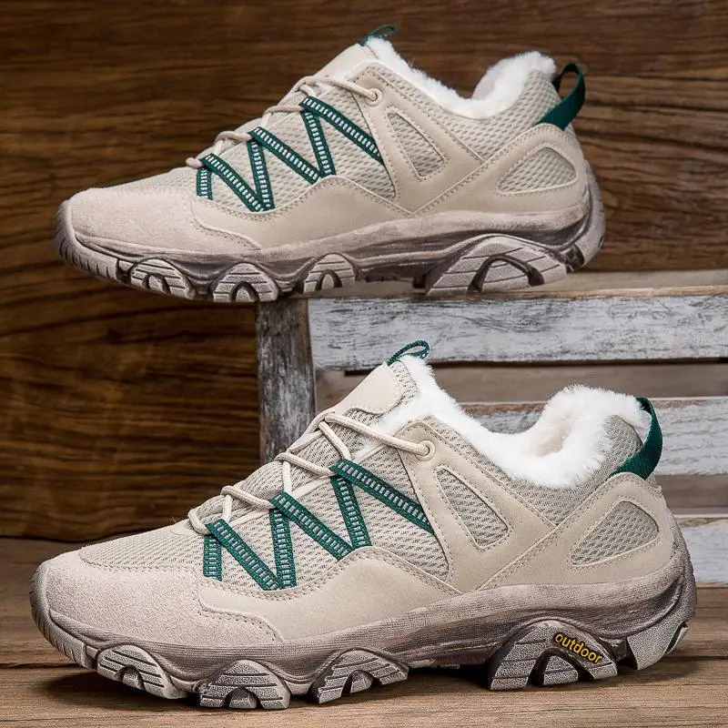Warm Cotton Added Outdoor Mountain Climbing Casual Shoes Off-Road Shoes Fashionable Thick Bottom Dad Shoes Sports Shoes