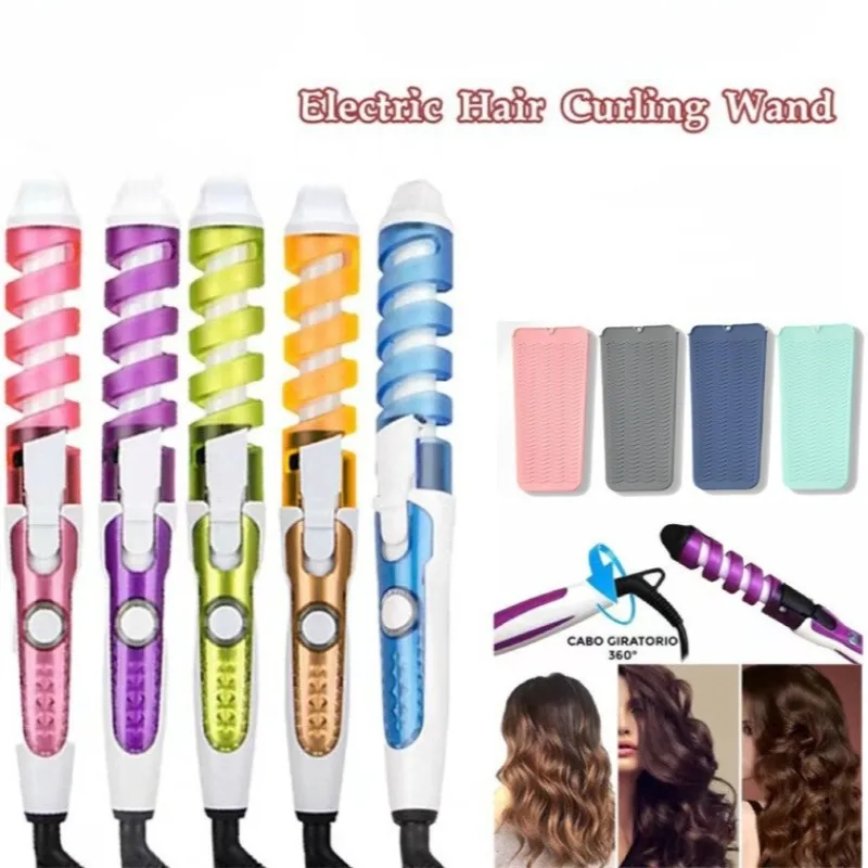 Rizador de pelo profesional, rizador en espiral mágico, varita rizadora de calentamiento rápido, estilizador de pelo eléctrico
