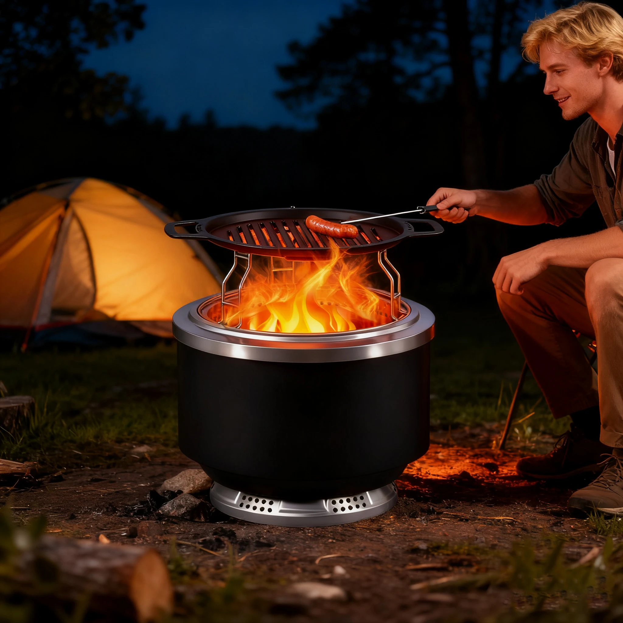 

Wholesale Round Fire Pit Smokeless Fire Pit Stainless Steel Portable Stove Wood Burning Outdoor Fire Pit Smokeless Firepit