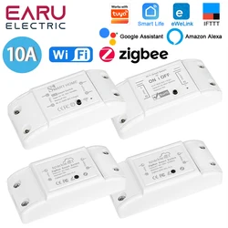 Tuya eWeLink WiFi ZigBee 10A DIY Mini WiFi Smart Light Switch Breaker Module Voice Wireless Remote Control for Alexa Google Home