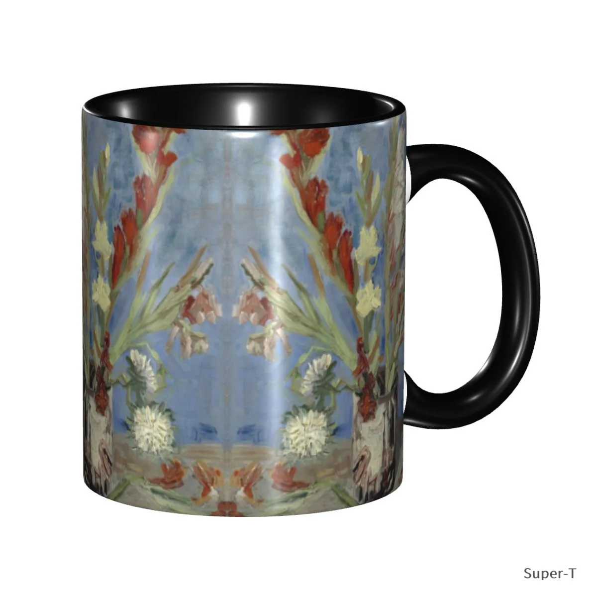 Van Gogh Vase With Gladioli And Chinese Asters, 1886 Coffee Mug Oil Painting Style Cup Mugs Gift