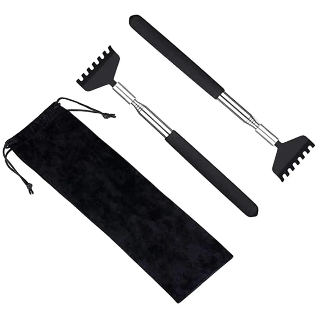 Extending Back Scratcher with Anti Slip Rubber Handle Metal Claw 21cm Retractable Length for Itch Relief on Back Legs