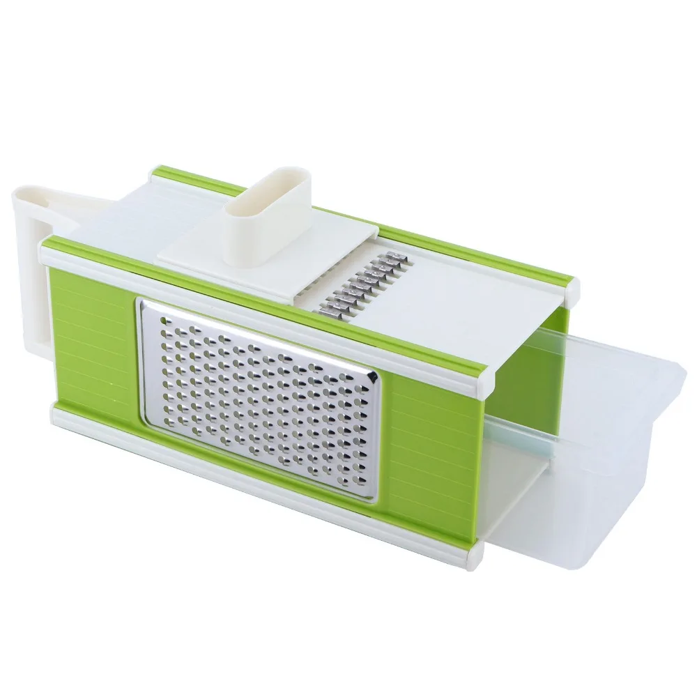 5 in 1 Food Chopper Portable Manual Shredding Machine with Storage Box Easy to Clean Julienne Slicer Cutting/Chopping/Decorating