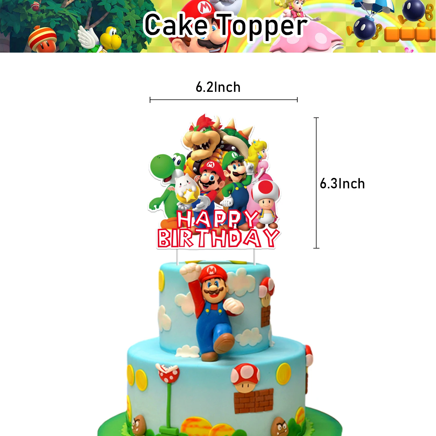 New Mario Birthday Decoration Cartoon Super Bros Party Supplies Kids Disposable Tableware Stickers Plate Balloons