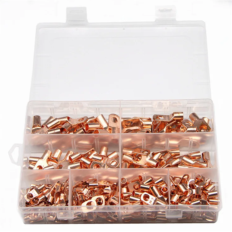 240PCS Copper Lug Ring Wire Connectors Bare Cable Electric Crimp Terminal SC6-25 Crimp Terminals Wire Crimp Connector