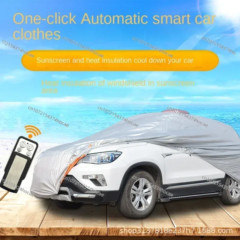 

Fully automatic car clothes, intelligent remote control car cover for sun and rain protection, foldable all year round.