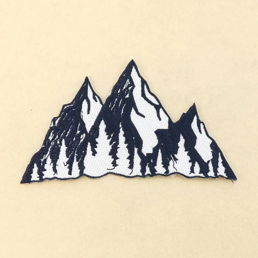 Climber Himalayan Mountains Volcano Iron on Patch Embroidery Applique Sewing Badges Striped Patchwork Fabric Decor