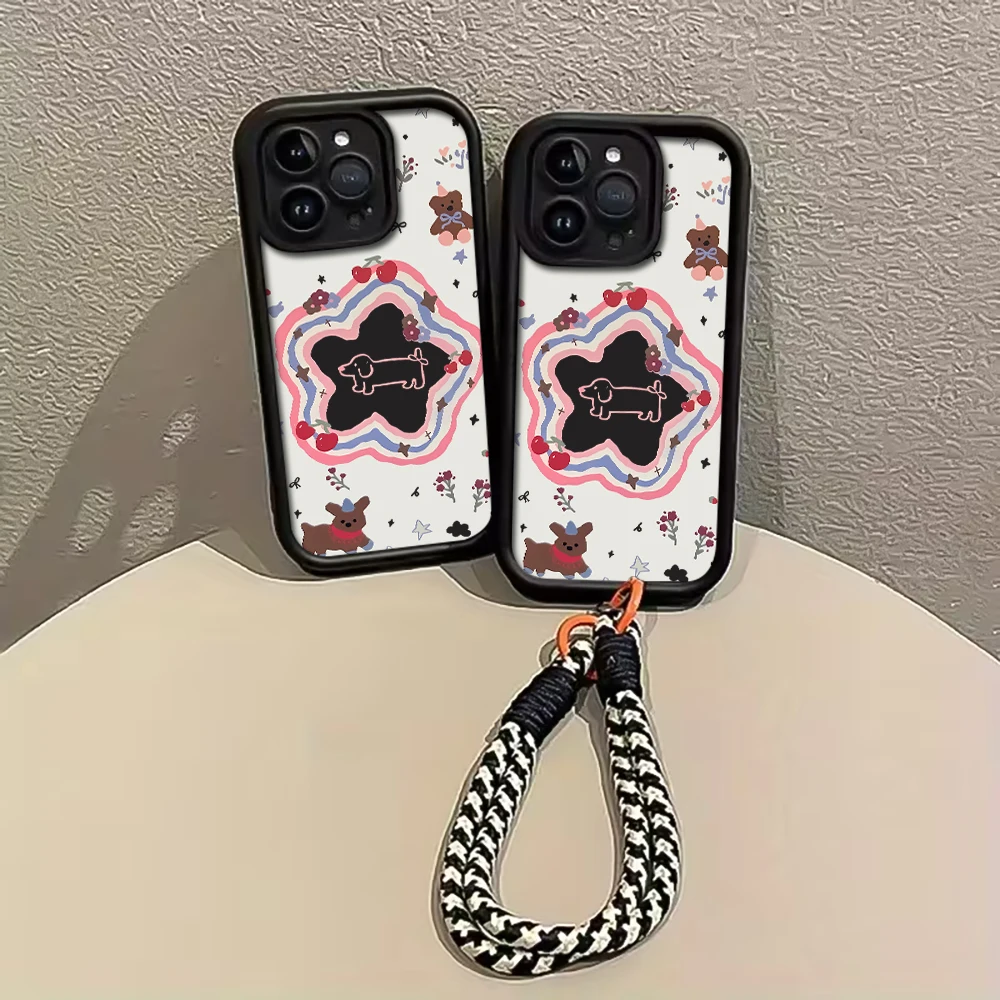 Cartoon Star Dachshund Riemen-Seil-Handyhülle für Samsung Galaxy Note 20 Ultra S24 S25 S26 Plus S24 FE S23 S24 S25 Ultra Cover – Detail 2