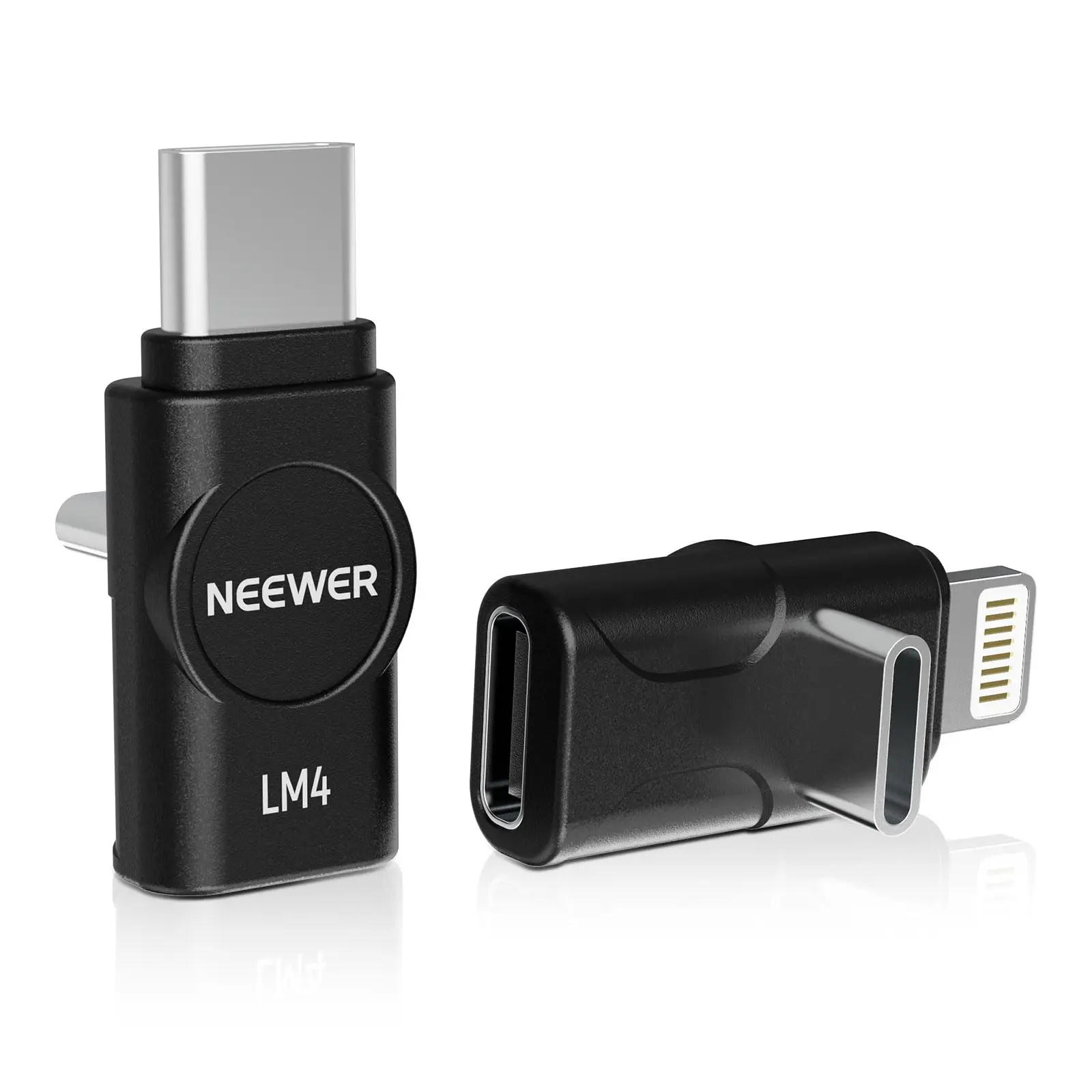 Neewer LM4 USB Type C OTG Adapter Set (2 Pack), USB C to USB C + USBC to iOS for iPhone iPad Android Phone CM28 Pro CM28 Ultra