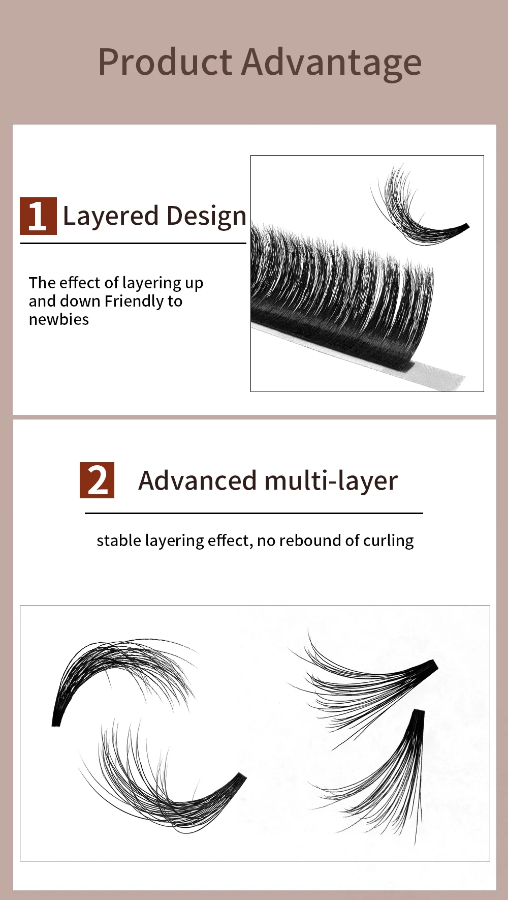 5D fleur cils facile ventilateur Extensions de cils moelleux Volume Fans vaporeux cils préfabriqués multicouche tridimensionnel floraison cils