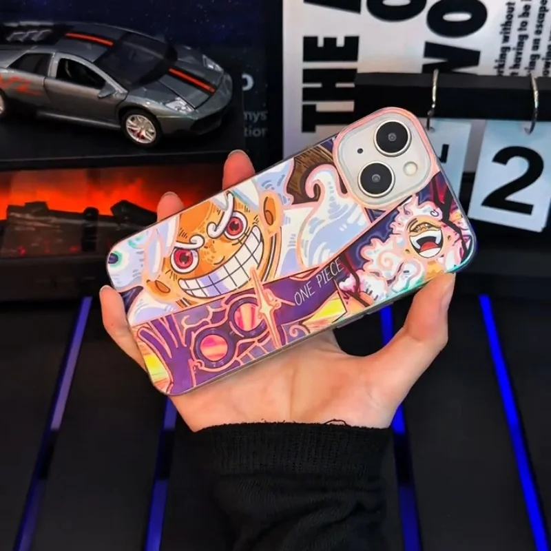 3D-чехол для телефона ONE PIECE Gear 5 Луффи для iPhone 11 12 13 14 15 16 17 Pro Max Plus Air 17Pro, аниме-чехол с лазерным эффектом Аврора