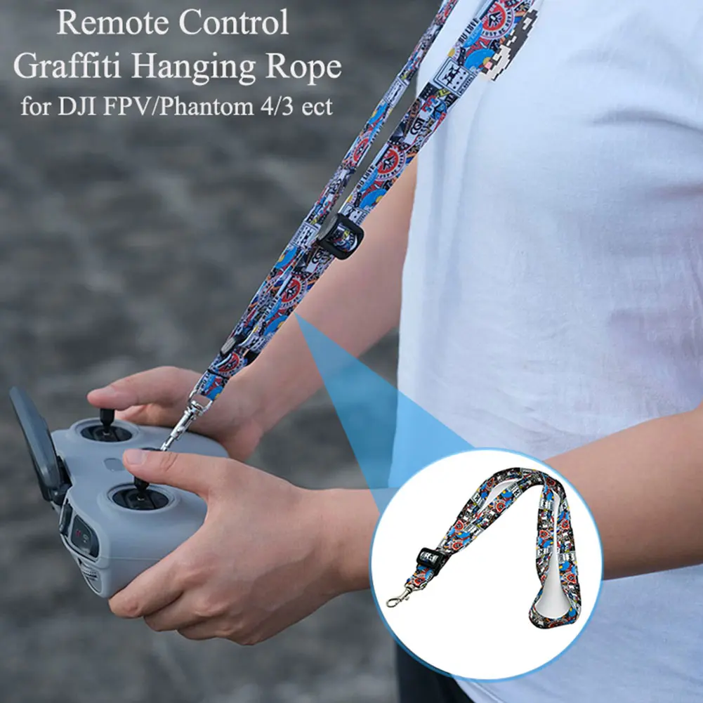 Portable Drone Accessories Adjustable Length Printed Nylon With Buckle Remote Control Lanyard Neck Strap For DJI Phantom 3 4
