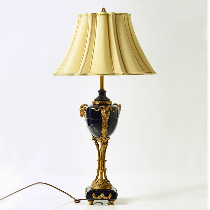 Ceramic with copper jewelry, lamps and ornaments, living room, bedroom, high-end atmospheric villa, luxury house soft desk lamp