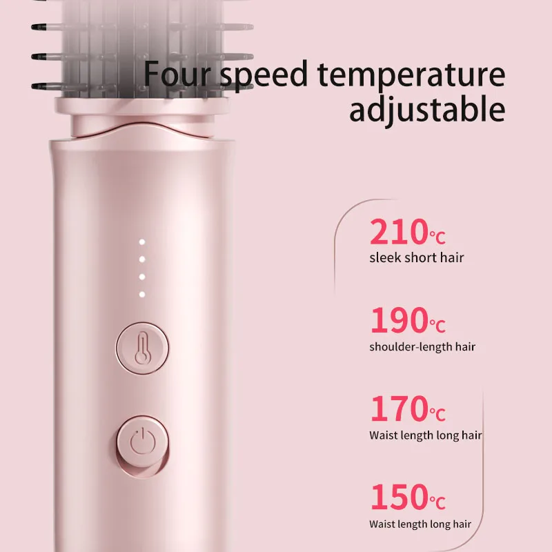 Charging Wireless Hair Curler 2 In 1 Straightening Curling Comb Portable Fluffy High Cranial Top Hair Styling Tool - view 5