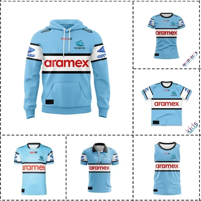 

Customization 2023 Cronulla Sharks Home Hoodie Rugby Jersey Kids - Women's - Men's Size: S-5XL（Print Custom Name Number）