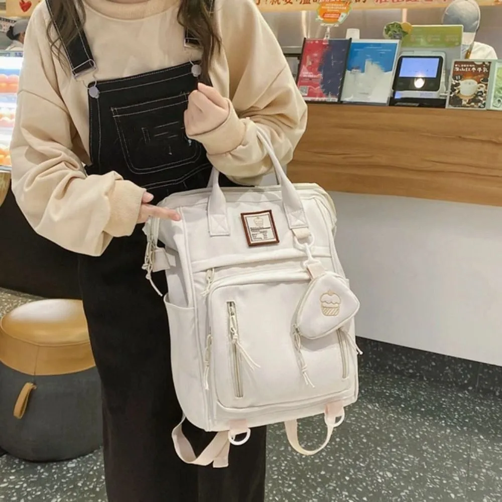 Zaino per laptop portatile alla moda Borsa da scuola universitaria in nylon di grande capacità Borsa a tracolla impermeabile in stile coreano