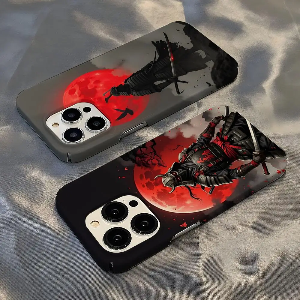 

1pc Japanese Bushido Samurai Phone Case Hot For IPhone 16 15 14 13 12 11 Plus Pro Max Mini Glossy HD Hard Film Shell Cover