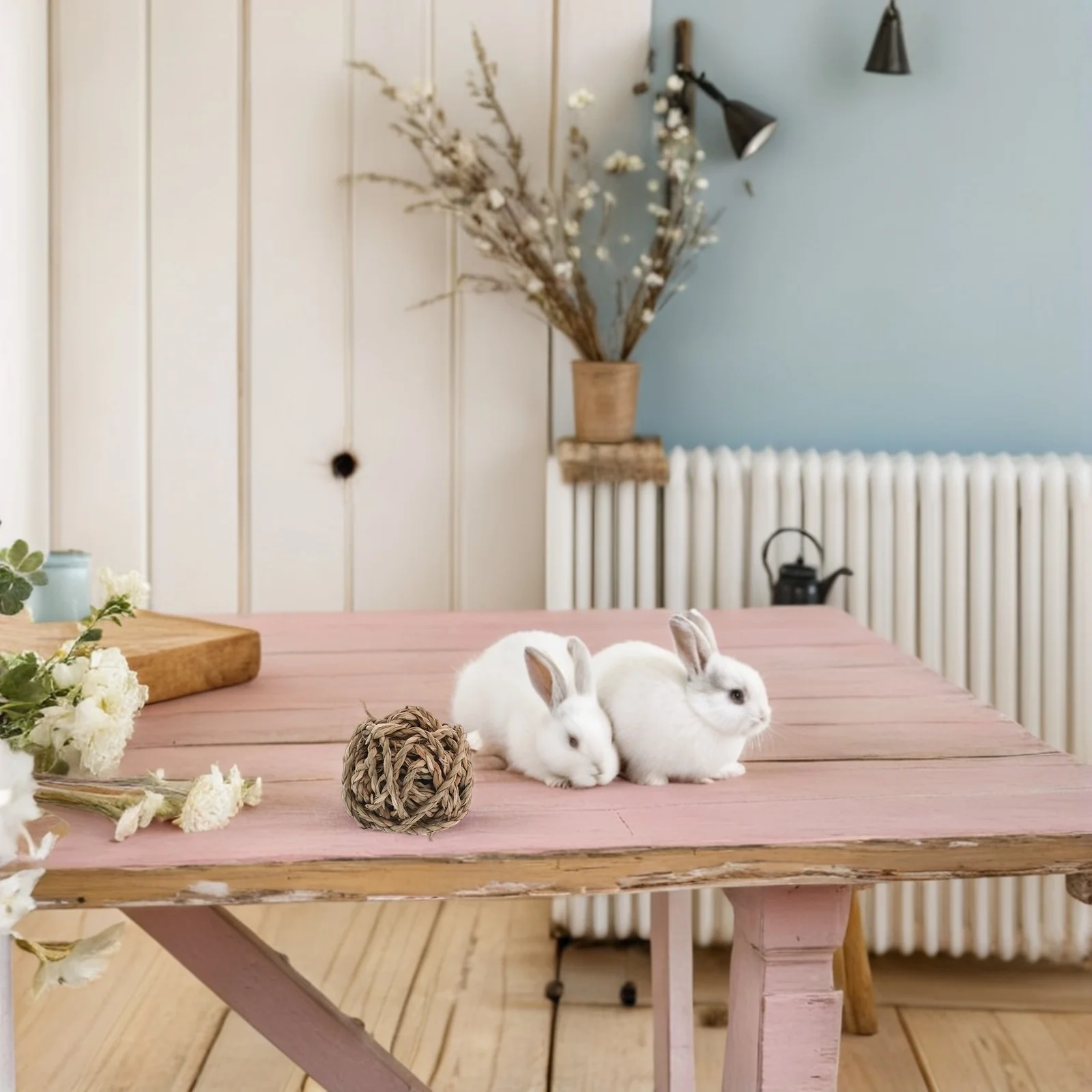 

20Pcs Pet Chew Balls Natural Handwoven Rattan for Rabbits Hamsters Chinchillas Teeth Grinding Small Animal Indoor Outdoor