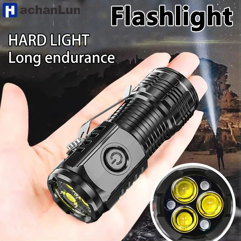 

HACHANLUN Ультра мощный фонарик 3-ядерный светодиодный мини-тактический фонарик USB перезаряжаемый мощный фонарик с магнитной ручной лампой