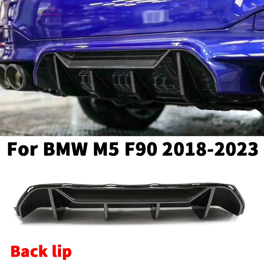 For BMW M5 series F90 2018-2023 Rear lip rear bumper spoiler diffuser carbon fiber small rear lip body kit Dry carbon fiber