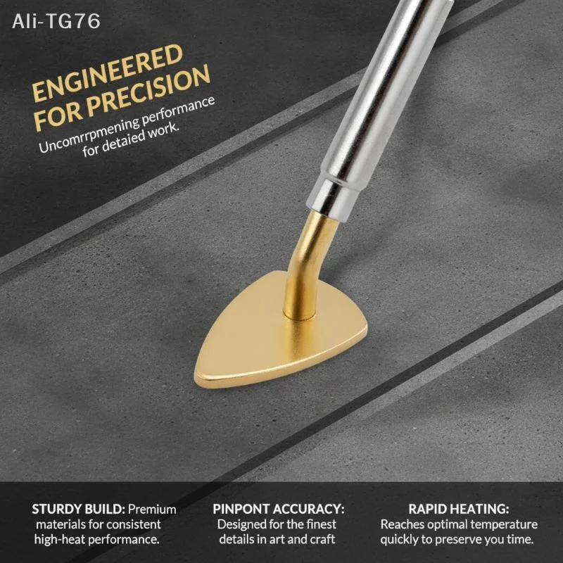 Mini Soldering Iron Heat Press Tip With Adapter, Perfect For Precision Ironing Leather Edge Sealing And Small Craft Heat Process