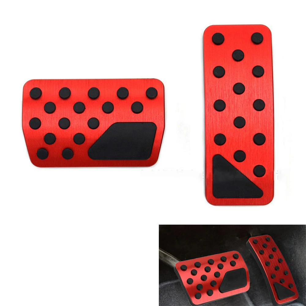 Car Pedal Gas Brake Pedals Cover Gas Brake Pedals Pads Aluminum Alloy Red For Jeep Grand Cherokee For Dodge Durango 2011-2021