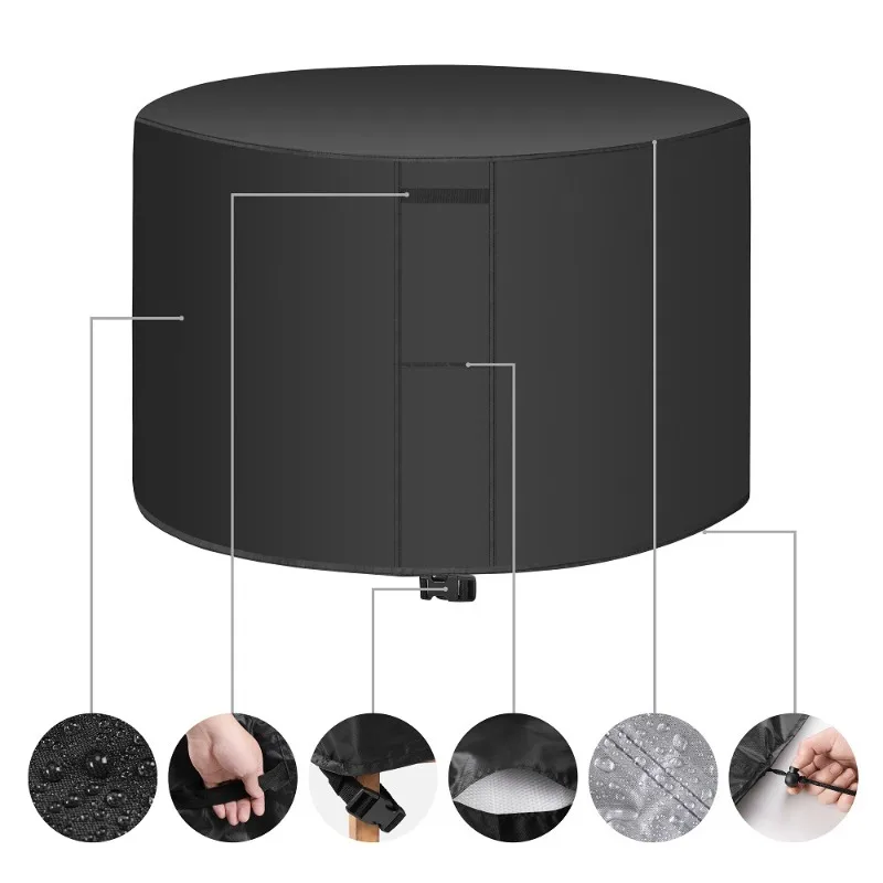 

Водонепроницаемый круглый чехол для садовой мебели из оксфордской ткани 420D, защита от пыли для уличных столов и стульев