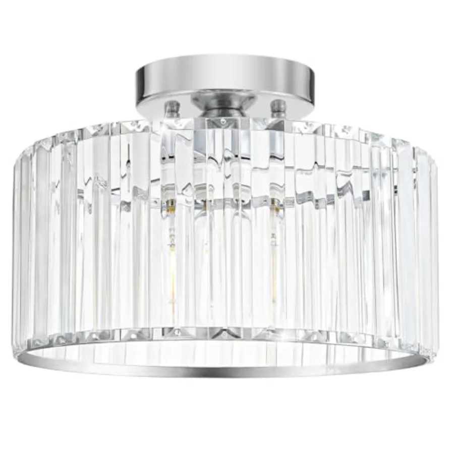

Crystal Ceiling Light Fixture, Close To Ceiling Light Fixtures, Modern Semi Flush Mount Ceiling Light, Hallway Lighting Fixture
