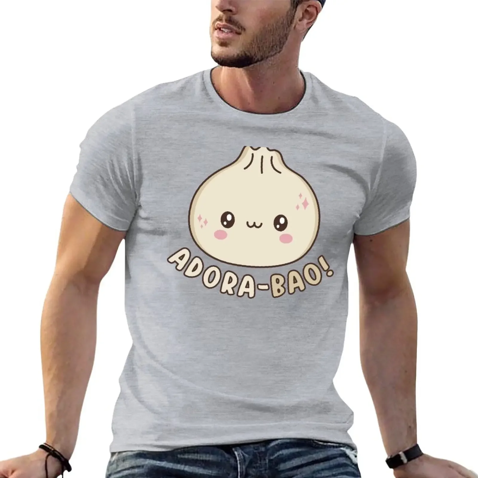 New Adora-Bao Cute Kawaii Bao Dumpling Pun T-Shirt plus size tops summer tops oversized shirts men graphic