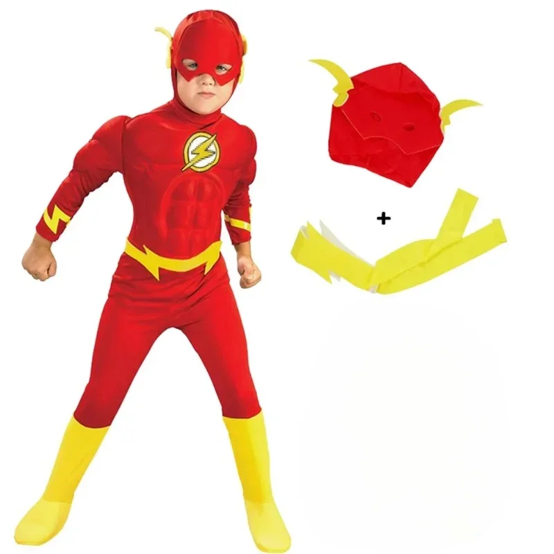 

Halloween Superhero Set Flash Muscle Fancy Dress Unisex Fantasy Carnival Party Cosplay Costumes Fancy Dress Headgear Mask Sets