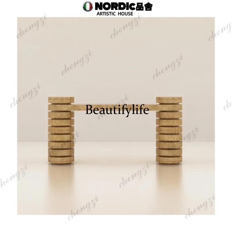 P37 Medieval style designer tree tumor pattern Xuanguantai wabi sandy wind solid wood retro home entry policy case