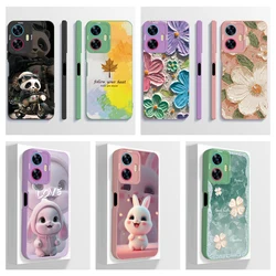 For Realme C55 Case Panda Silicone Liquid Original Phone Back Cover For OPPO Realme C55 C 55 4G RMX3710 Cover TPU Protector Case
