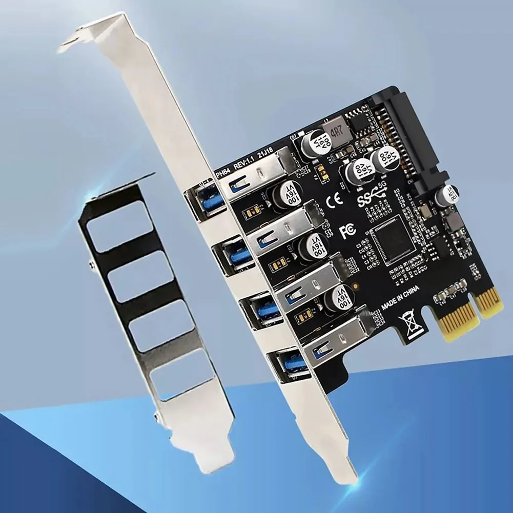 PCI Express USB 3.0 Expansion Card Supporting Simultaneous Operation of Multiple High-Bandwidth USB Devices at 5Gbps