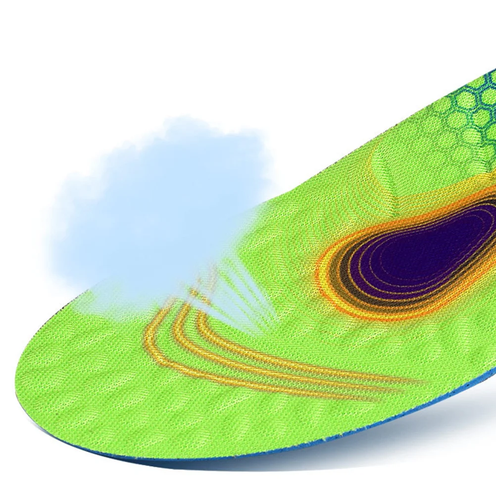 

1 Pair Breathable Insoles Shock-Absorbing Massaging Shoe Pads Sweat-Absorbent Bk Cloth Comfortable Elastic Cushions For Foot