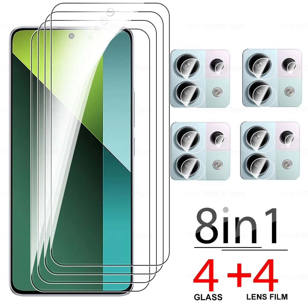 RedmiNote 13 Pro 5G vidrio 8 en 1 HD Protector de pantalla de vidrio templado para Xiaomi Redmi Note 13 Pro 13Pro 5G Note13Pro 4G película de lente