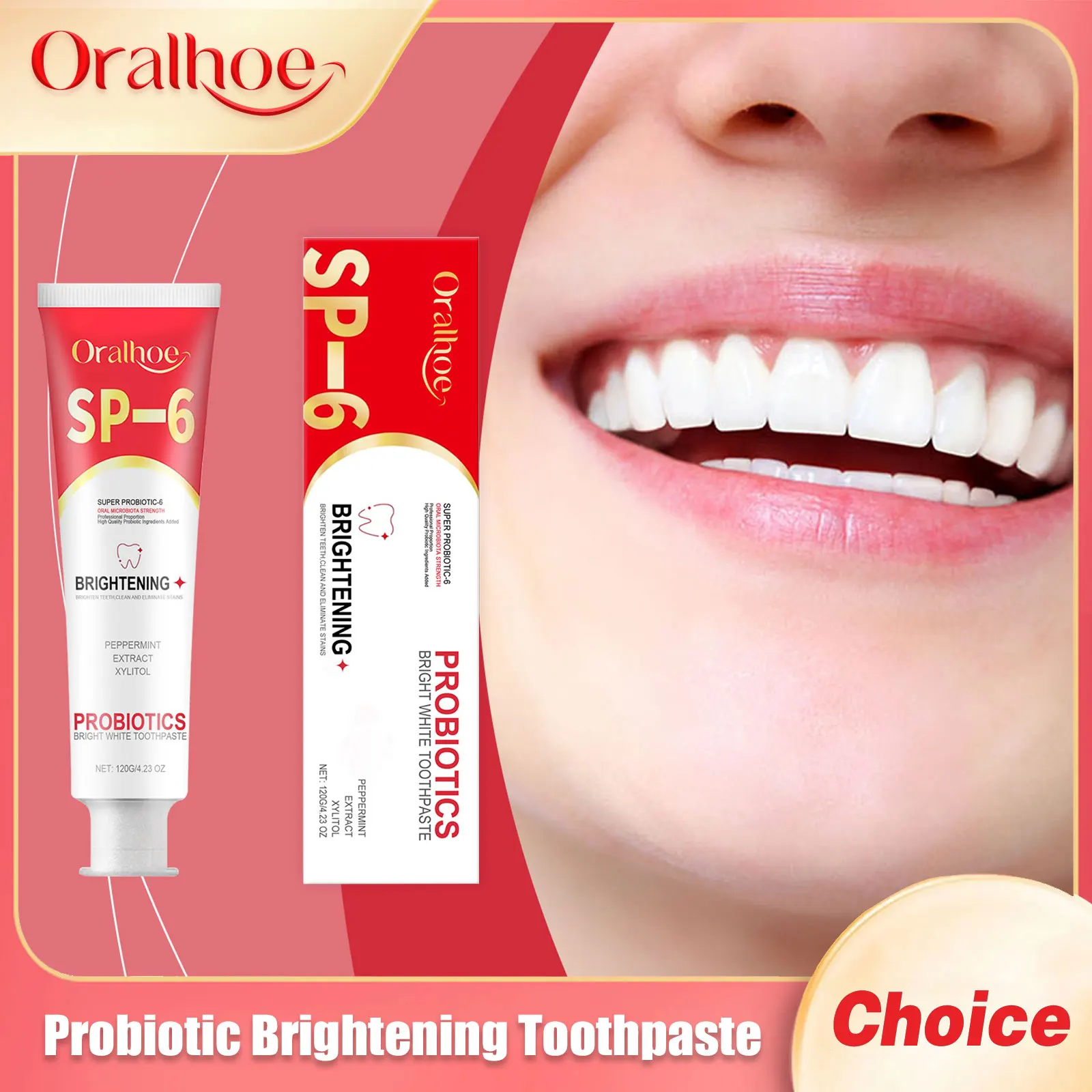 SP6 Probiotic Brightening Toothpaste Remove Plaque Stains Keep Fresh Breath Preventing Periodontitis Oral Teeth Care Toothpastes