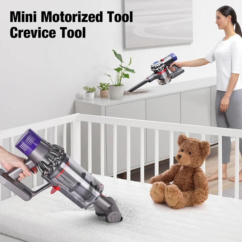 หัวแปรงเครื่องมือแบบใช้มอเตอร์ใช้ได้กับ Dyson V7 V8 V10 V11 V15อะไหล่สำหรับเตียงโซฟาและพรม